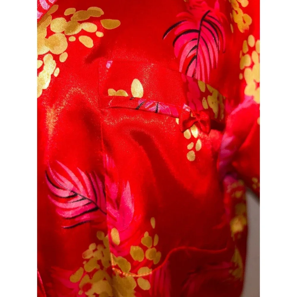 Morgan Taylor Intimates Women's Satin 3-pc Set Robe+Pajama Top+Shorts size M